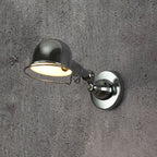 Metallic Dome Shade Wall Lighting Vintage Style 1 Light Bedroom Rotatable Wall Lamp with Ring in White/Red