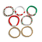 Christmas Polymer Clay Color Bracelet set Xmas gift idea