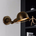 Rust/White Dome Wall Lamp Sconces Retro Style 1 Light Dining Room Adjustable Wall Lighting with Ring