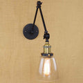 Tapered Clear Glass Wall Lamp Antique Single Bulb Dining Room Wall Lamp with Swingarm