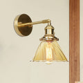 Industrial Vintage Cone Wall Lamp Amber Ruffle Glass Adjustable 1 Light Wall Sconce