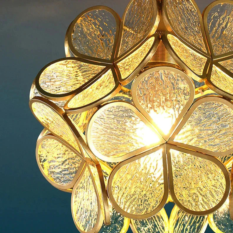 Modern Flower Shape Glass LED Pendant Lamp
