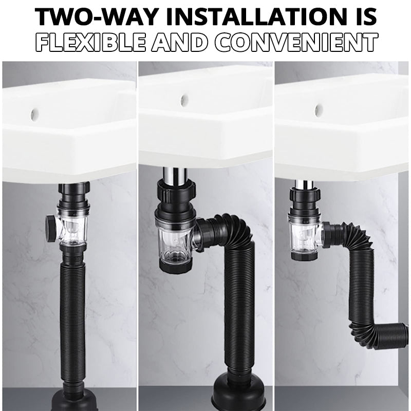 Telescopic drain pipe against odor