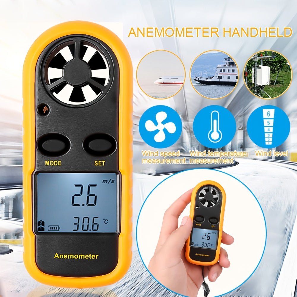 Digital Anemometer with Clear LCD Display – Portable Anemometer for Outdoor Sports