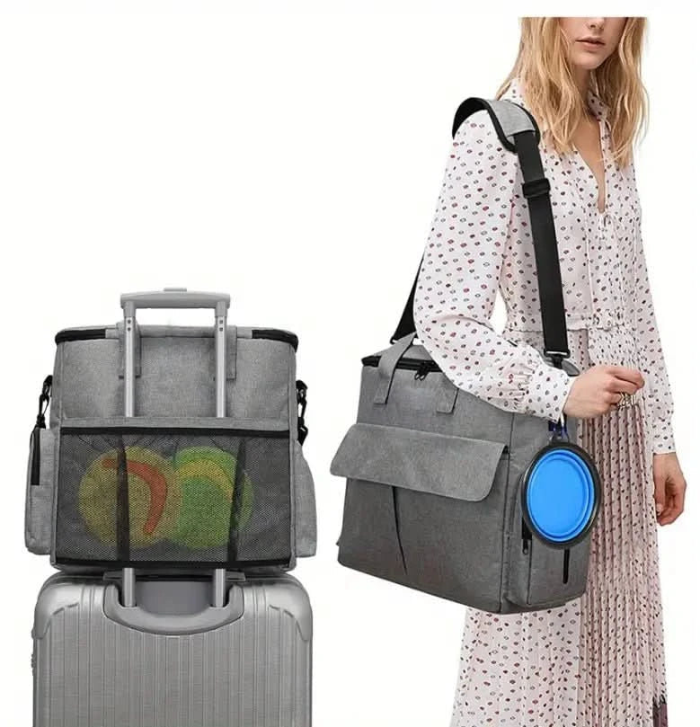 Backpack for dog owners with compartments & collapsible bowls