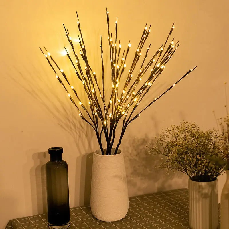 Battery-operated adjustable LED branch decoration string lights
