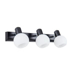 Multi Globe Opal Glass Wall Lamp Modern 3-Light Bathroom Sconces Light in Black/White