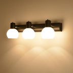 Multi Globe Opal Glass Wall Lamp Modern 3-Light Bathroom Sconces Light in Black/White