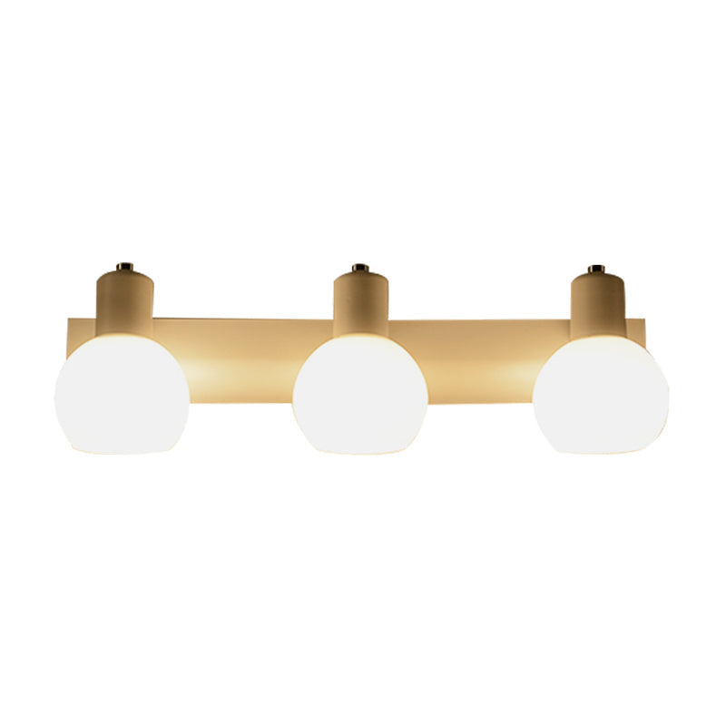 Multi Globe Opal Glass Wall Lamp Modern 3-Light Bathroom Sconces Light in Black/White