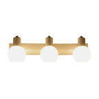 Multi Globe Opal Glass Wall Lamp Modern 3-Light Bathroom Sconces Light in Black/White