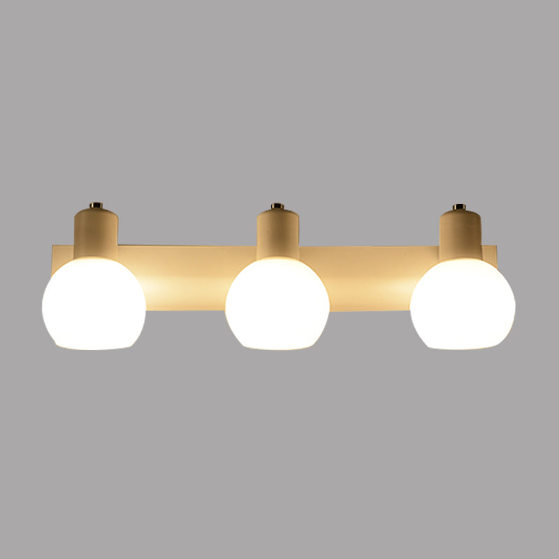 Multi Globe Opal Glass Wall Lamp Modern 3-Light Bathroom Sconces Light in Black/White