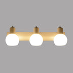 Multi Globe Opal Glass Wall Lamp Modern 3-Light Bathroom Sconces Light in Black/White
