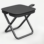 Portable Folding Camping Stool with Adjustable Zippers and Metal Frame