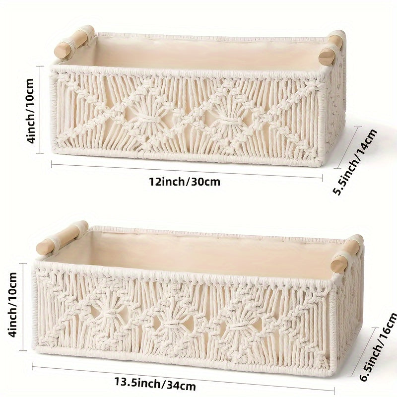 Boho Chic - Natural Cotton Storage Basket for Elegant Interior