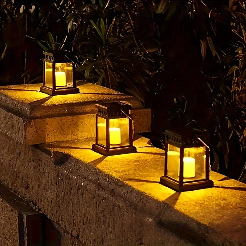 Solar LED Lantern with Light Wire and Hanging Clip – Waterproof Garden Lighting for Terrace and Balcony