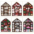 Christmas Ball Ornaments with Hanging Hooks, Multi-Piece Sets