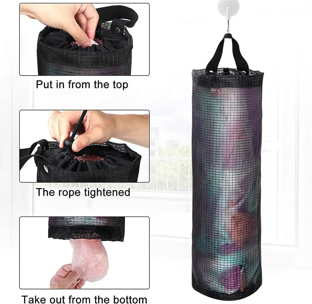 Hanging Pocket Organizer – Breathable Mesh for Storing Kitchen Bags and Fruits/Veggies
