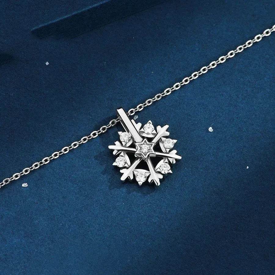 Luxury Rhinestone Christmas Snowflakes Necklace Gift for women