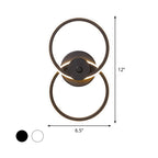 Ring Flush Mount Wall Lamp Minimalistic Acrylic Black/White LED Wall Lighting Ideas in Warm/White Light