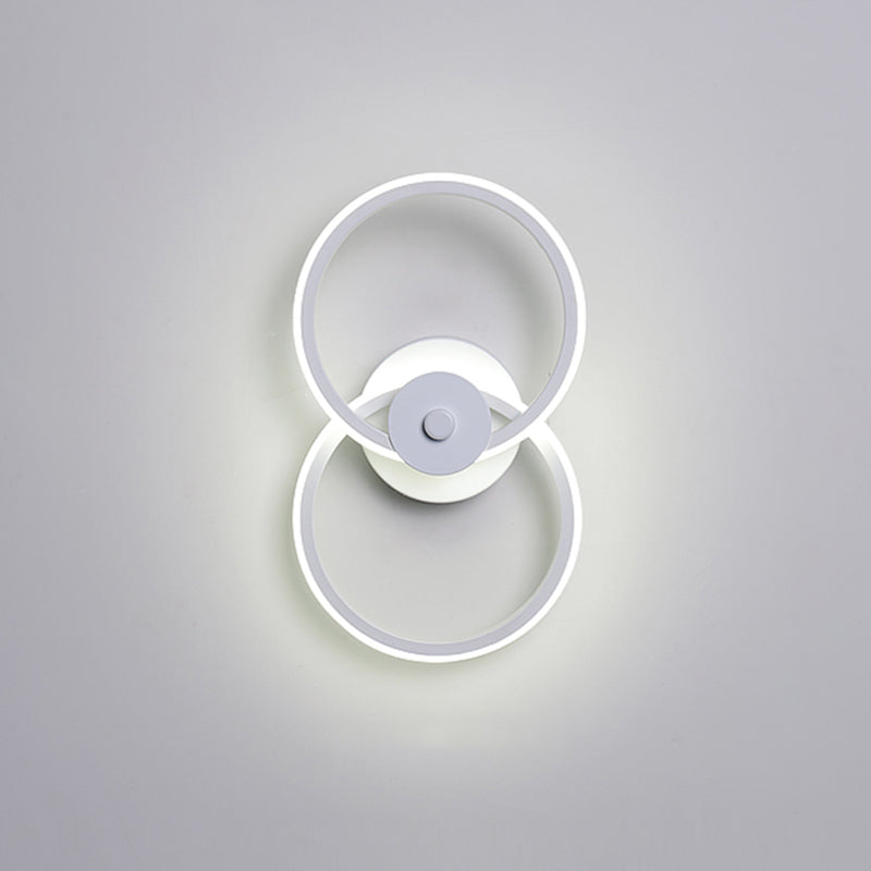 Ring Flush Mount Wall Lamp Minimalistic Acrylic Black/White LED Wall Lighting Ideas in Warm/White Light
