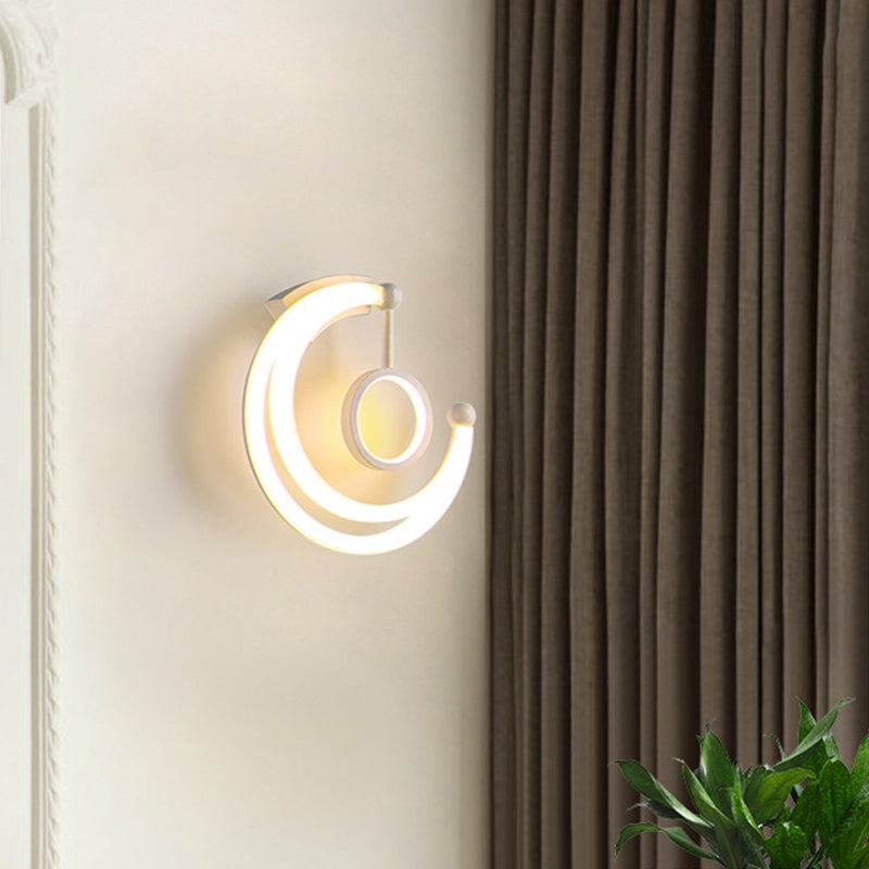 Nordic Style Half Moon Wall Lamp Acrylic Living Room LED Wall Light in Warm/White Light