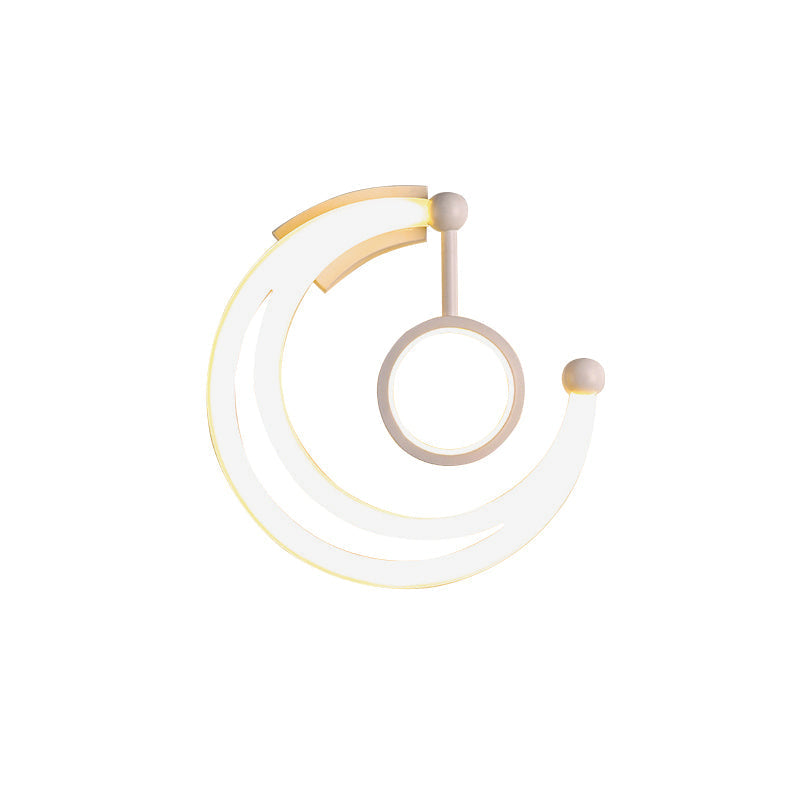 Nordic Style Half Moon Wall Lamp Acrylic Living Room LED Wall Light in Warm/White Light