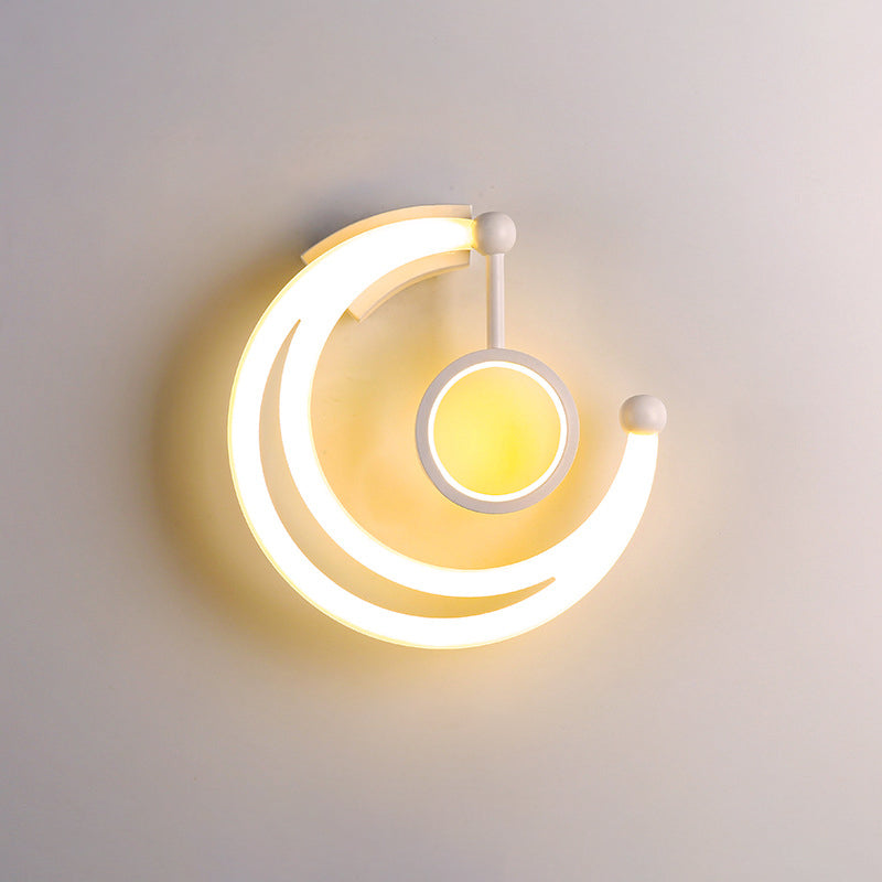 Nordic Style Half Moon Wall Lamp Acrylic Living Room LED Wall Light in Warm/White Light