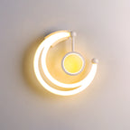 Nordic Style Half Moon Wall Lamp Acrylic Living Room LED Wall Light in Warm/White Light