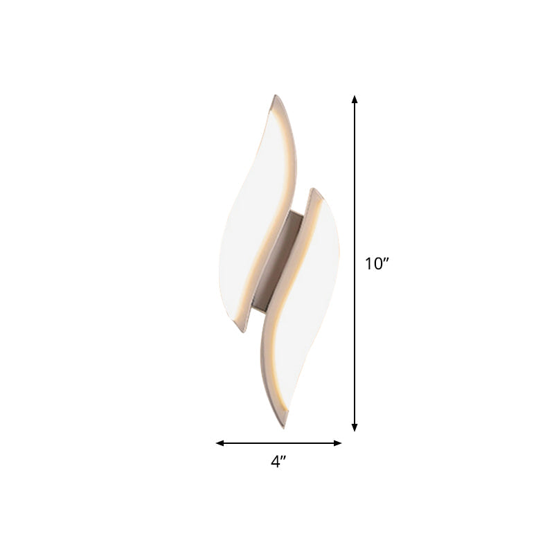 Leaf Small LED Wall Light Simplicity Acrylic White Wall Mount Lighting in Warm/White Light