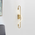 Simple LED wall lighting ideas Gold finish rectangular wall light with tube acrylic diffuser