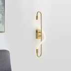 Simple LED wall lighting ideas Gold finish rectangular wall light with tube acrylic diffuser