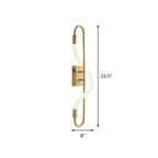 Simple LED wall lighting ideas Gold finish rectangular wall light with tube acrylic diffuser