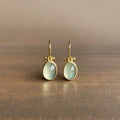 Vintage earrings with green moonstone - Elina