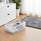 Foldable Stackable Shoe Storage Organizer, Clear Design