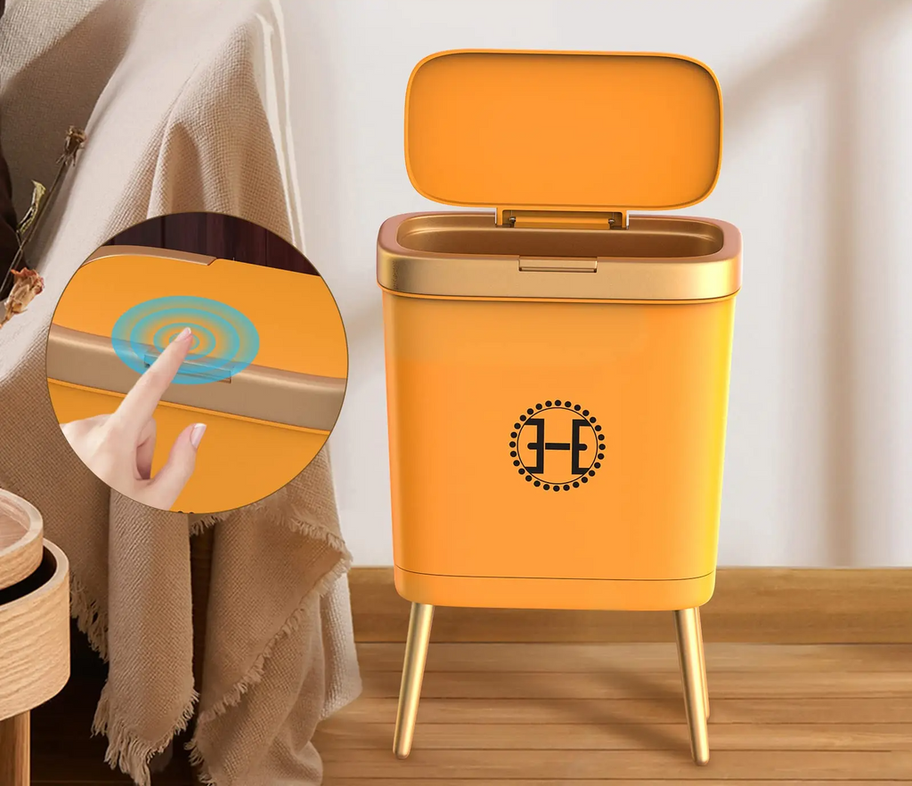 GoldenSlim Modern Trash Can with Lid