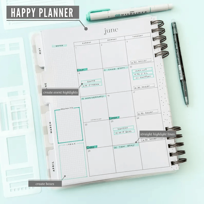 Journal Stencil Set | Reusable Mylar Templates | Bullet Planner & Scrapbook Accessories
