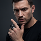 Grim Reaper Skull Ring for Men, Stainless Steel Punk Biker Jewelry