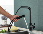FlexiJet Black extendable kitchen faucet