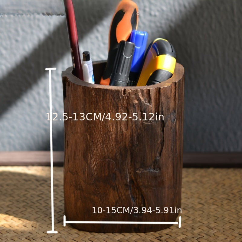 Handmade Wooden Pen Holder – Unique and Natural Look