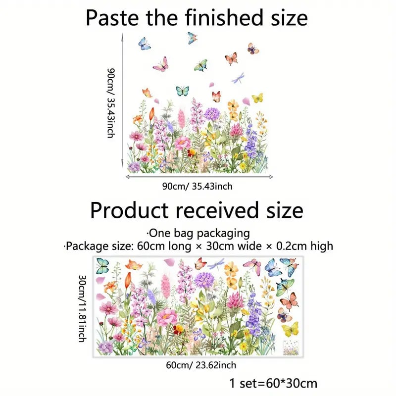 💐 Colorful Floral Bouquet Window Sticker 🖼️ (Removable without leaving marks)