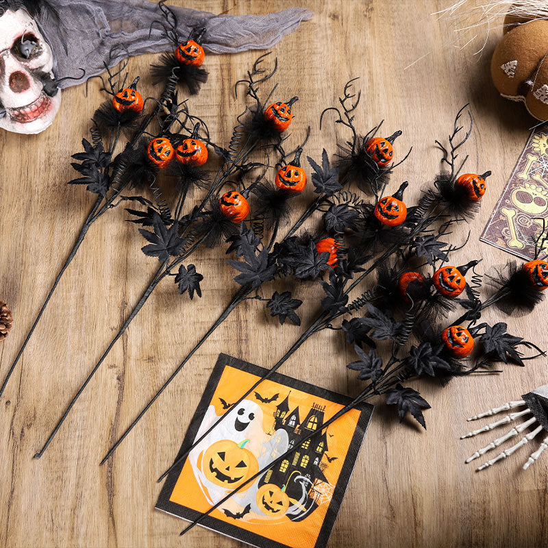 Halloween Decoration – Black Pumpkin Branch Ornament