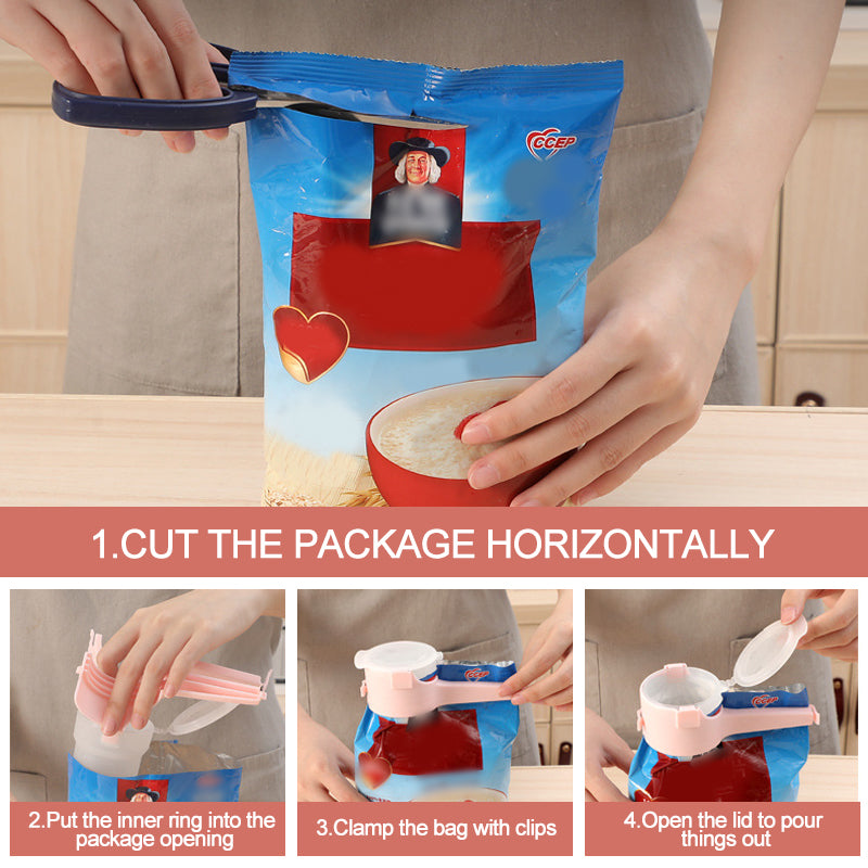 Food closure with pocket clip (4 pieces)