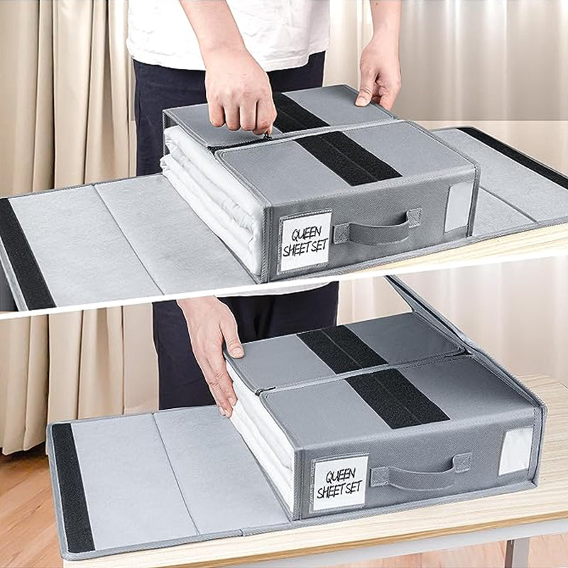 foldable bed sheet set organizer