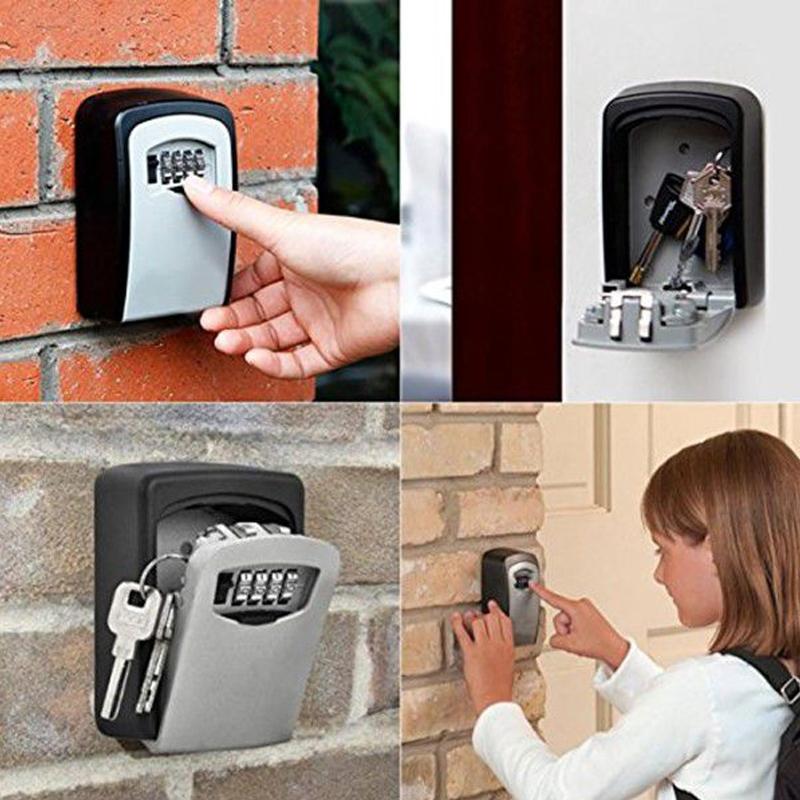 Wall key box with password