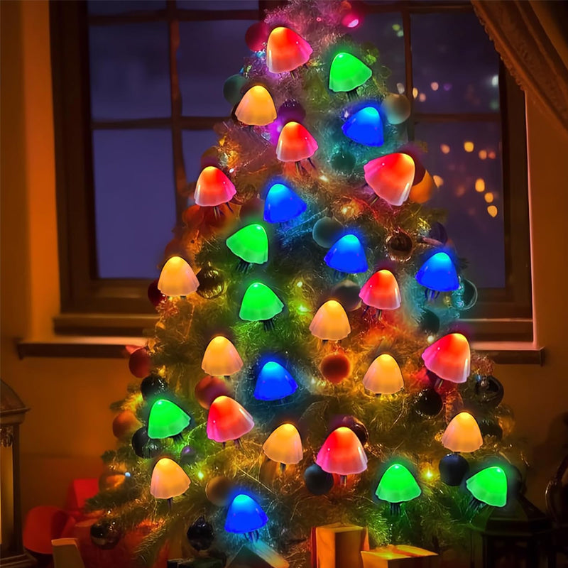 LED Solar String Lights Ground Stake Mushroom Lights