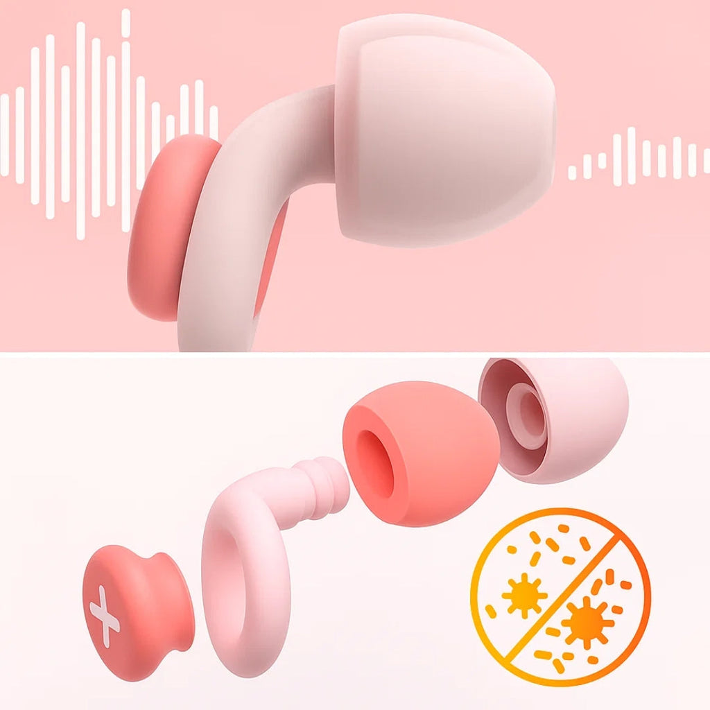Block Snoring & City Noise – Soft Silicone Fit – Reusable & Hygienic – Ideal for Side Sleepers & Travel