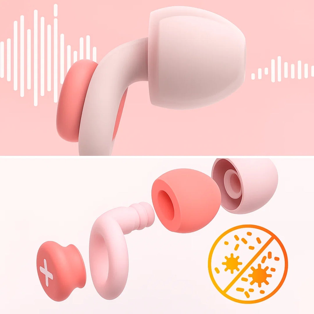 Block Snoring & City Noise – Soft Silicone Fit – Reusable & Hygienic – Ideal for Side Sleepers & Travel