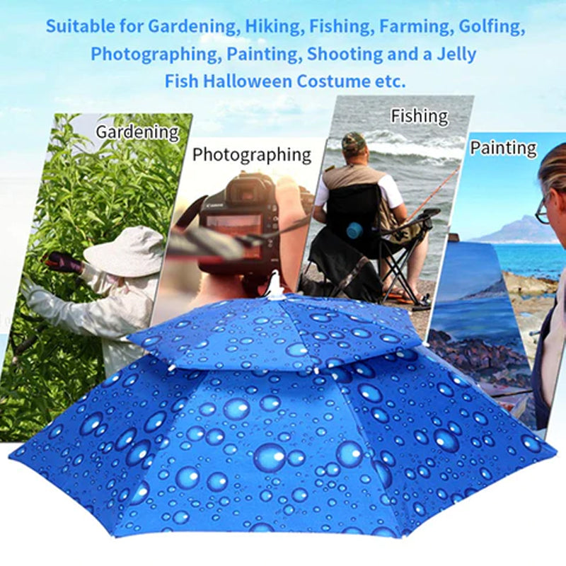 Outdoor Double-Layer Rain Umbrella Hat