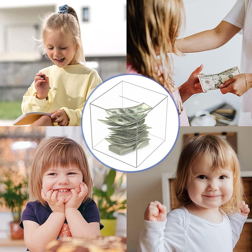 Unopenable transparent acrylic piggy bank