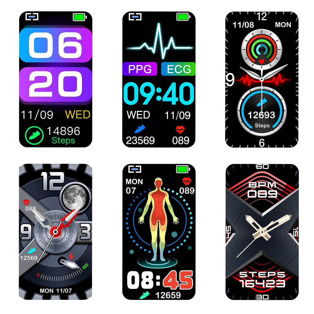 Smart Bracelet 3-Channel EKG Blood Pressure Blood Oxygen Blood Sugar Sleep Detection